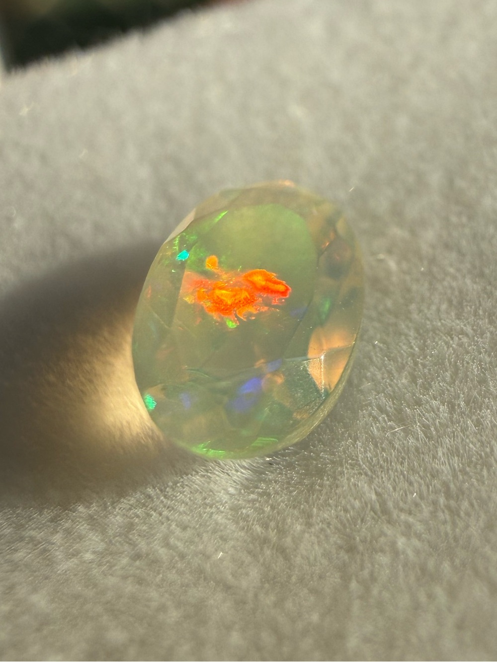 Ethiopian Opal Oval Faceted Gemstone